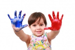girl toddler painting